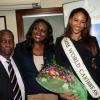 Winston Sill/Freelance Photographer
Miss Jamaica World 2013 and Miss World Caribbean Gina Hargitay return from Miss World Contest, at Norman Manley International Airport on Monday October 14, 2013. Here are Sidney Bartley (left), of the Ministry of Youth and Culture; Marlene Hargitay (second left), Mother; Gina Hargitay (second right); and Laura Butler (right).