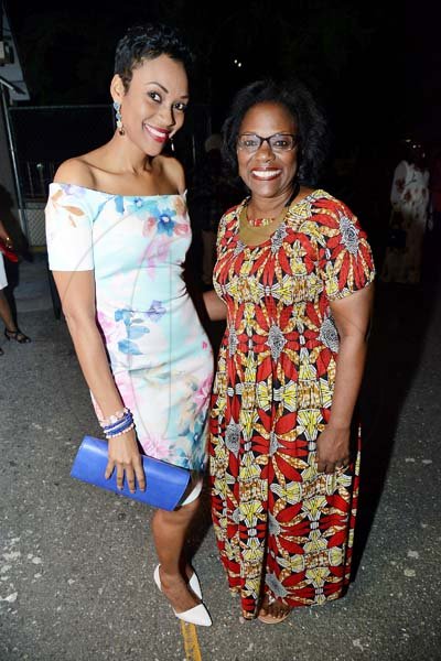 Rudolph Brown/PhotographerShawna-Lee Tucker (left) and Darcy Tulloch Williams, Executive Director of Mustard Seed, enjoying a moment at the Mustard Seed communities 40th anniversary awards and banquet, recently.at the St. Peter and Paul Church Hall on Saturday, September 8, 2018
