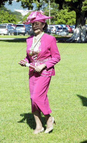 Ricardo Makyn/Staff Photographer.
Stylish as ever Dr Marion Bullock Ducasse dressed for the occasion as she received her Order of Distinction in the rank of Commander.



Ceremony of Investiture and presentation of National Awards 2010 at Kings House