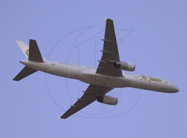 Ricardo Makyn/Staff Photographer
Fly Jamaica Airways that flew over the National Stadium at the openning ceremony for the Supreme Ventures JAAA National Senior Championship on Friday 29.6.2012