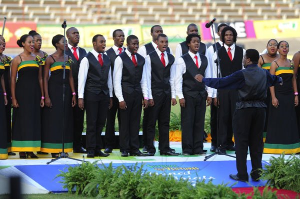 Ricardo Makyn/Staff Photographer
Performers at the openning ceremony for the Supreme Ventures JAAA National Senior Championship at the National Stadium  on Friday 29.6.2012