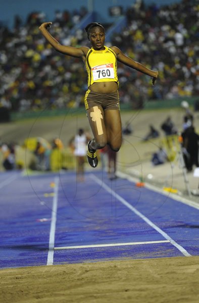 Ricardo Makyn/Staff Photographeer
Shanice Porter in the Womens Long  Jump final    at the Supreme Ventures JAAA National Senior Championship at the National Stadium  on Friday 29.6.2012