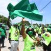 A sea of JLP supporters outside the namination centre, St Catherine south central at the Seventh day adventist church, Old Harbour road.