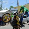 A JLP biker showed his skills during the gathering at Chapelton Family Court Park, Main Street Chapelton, on nomination day, August 18, 2020.