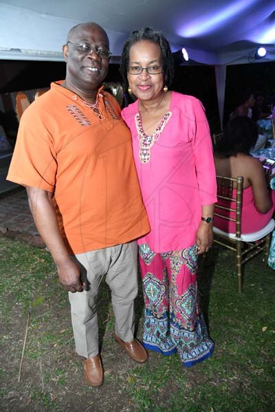 Rudolph Brown/ PhotographerVitus Evans with his wife Michelle Morgan-Evans at Norma Cohen 80th birthday party with family and friends at Orange Crescent in Kingston on Saturday January 19, 2019