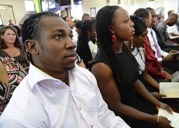 Rudolph Brown/Photographer
Service of thanksgiving for the 140th Anniversary of the City of Kingston and The Achievements of the London 2012 Olympians and Paralympians " Repairing the Breach, Restoring the Treasure" at the East Queen Street Baptist Church on East Queen Street in Kingston on Sunday, October 14, 2012