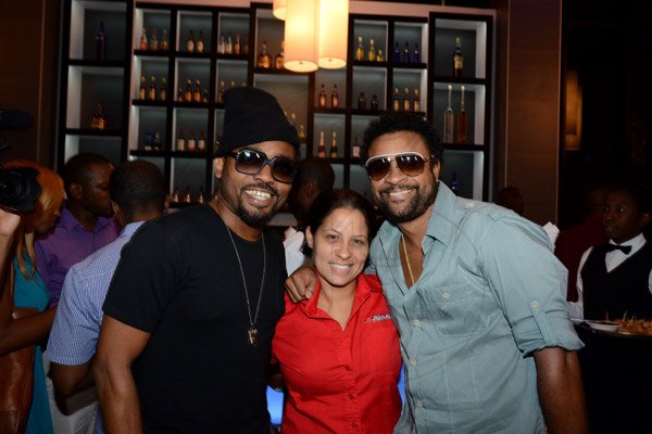 Winston Sill/Freelance Photographer
Pandemonium Welcome Reception for Machel Montano, held at J. wray and Nephew Head Office, Dominica Drive, New Kingston on Tuesday night April 22, 2014. Here are Machel Montano (left); Tina Matalon (centre); and Shaggy (right).