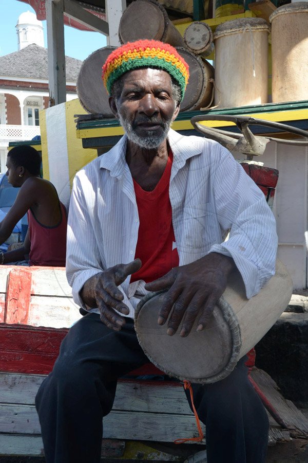 Ian Allen/Staff Photographer
Kenneth Willis with his Kumina Drums in Port Antonio.