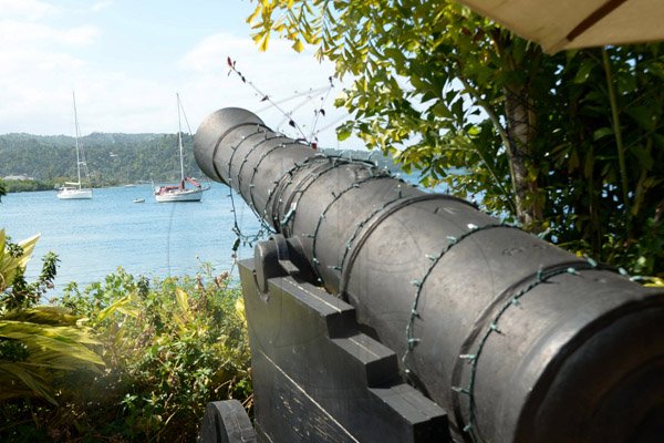 Ian Allen/Staff Photographer
A Canon covers the Town of Port Antonio from the Errol Flynn Marina in Port Antonio.