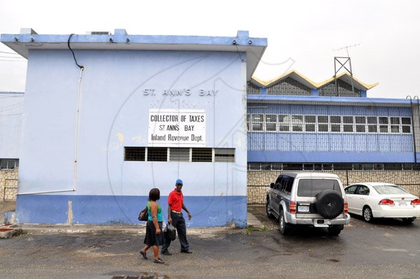 Jermaine Barnaby/Photographer
St Ann's bay tax office along Harbour Street during a tour of parish capital, St Ann's Bay on Saturday March 21, 2014.