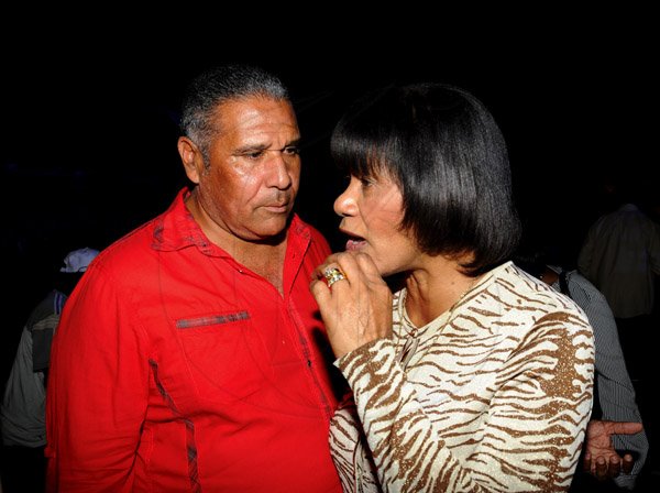 Winston Sill / Freelance Photographer
Minister Phillip Paulwell Birthday Party, held at Fort Charles, Port Royal on Saturday night January 12, 2013. Here are Saleem Lazarus (left); and Prime Minister Portia Simpson-Miller (right).