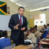Rudolph Brown/Photographer
Opposition Leader Mr. Andrew Holness speaking to grade seven four students on value and Attitude on Teachers' Day at Penwood High School on Rhoden Crescent in St. Andrew on Wednesday, May 8, 2013