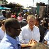 Ricardo Makyn/Staff Photographer.
 Prime Minister Bruce Golding on  a Tour of the Coronation Market with a delegation from the private sector and other Groups on Thursday 10.6.2010.