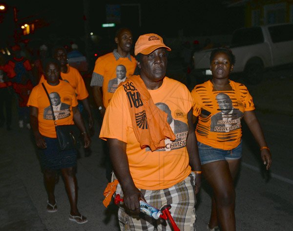 Jermaine Barnaby/Photographer
PNP supporters at the rally in Black River, St. Elizabeth on Sunday November 22, 2015.