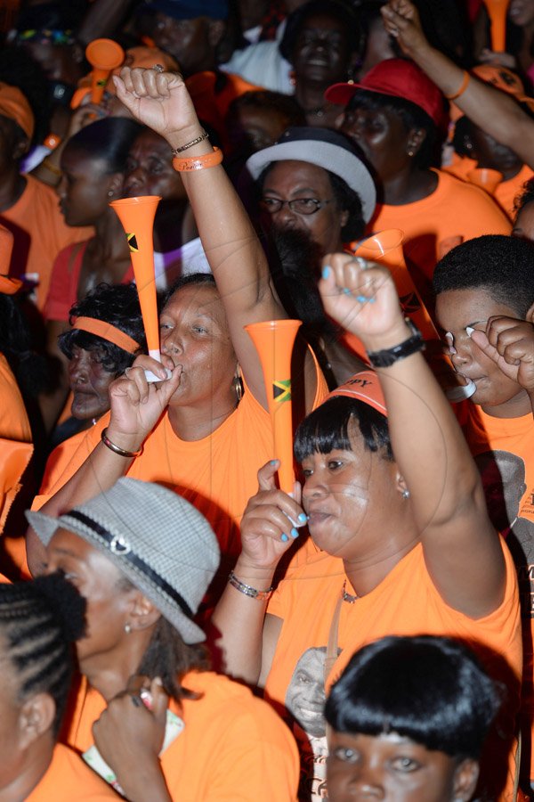 Jermaine Barnaby/Photographer
A section of the crowd at the PNP rally in Black River, St. Elizabeth on Sunday November 22, 2015.