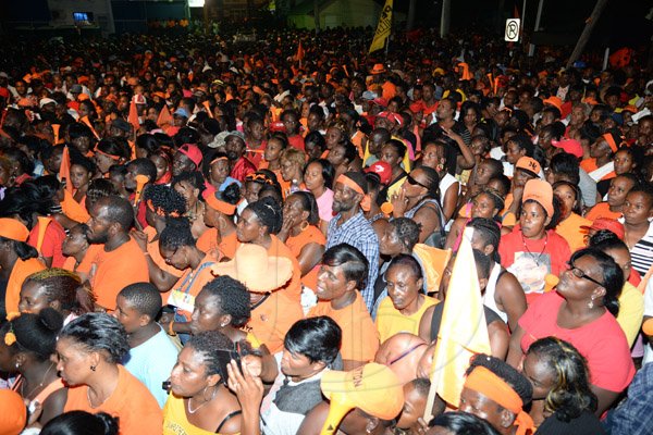 Jermaine Barnaby/Photographer
A view of the large size crowd at the PNP rally in St Thomas on Sunday November 29, 2015.
