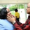 Rudolph Brown/Photographer
Dr Michael Abrahams  was caught delicately fixing the lips of Minister  Natalie Neita-Headley before the start of the Pocket Rocket Foundation scholarship presentation ceremony at Devon House on Tuesday