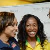 Rudolph Brown/Photographer
Double Olympic Sprint Champion Shelly-Ann Fraser Pryce, (centre) Chairperson of the Pocket Rocket Foundation chat with Tania Christie, marketing Manager Grace Foods and Anthony Lawrence, Global Branch Manager Grace Foods at Pocket Rocket Foundation scholarship presentation ceremony at Devon House on Tuesday, September 17, 2013
