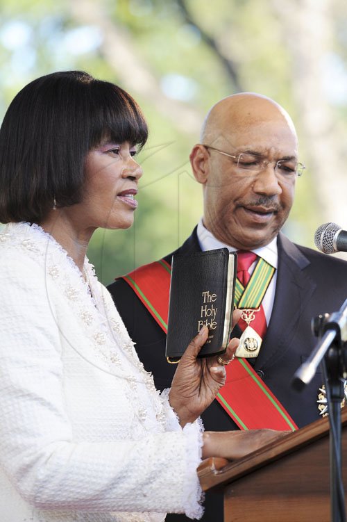 Ricardo Makyn/Staff Photographer
Swearing -In Ceremony for Prime Minister the Hon Portia Simspon-Miller at Kings House on Thursday 5.1.2012