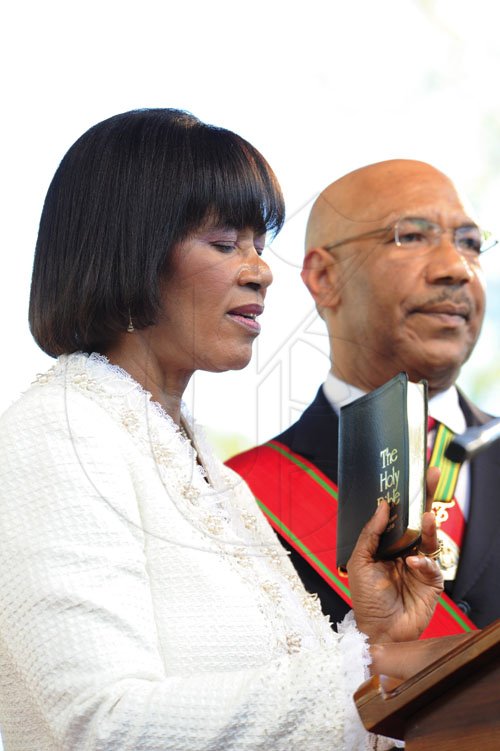 Ricardo Makyn/Staff Photographer
Swearing -In Ceremony for Prime Minister the Hon Portia Simspon-Miller at Kings House on Thursday 5.1.2012