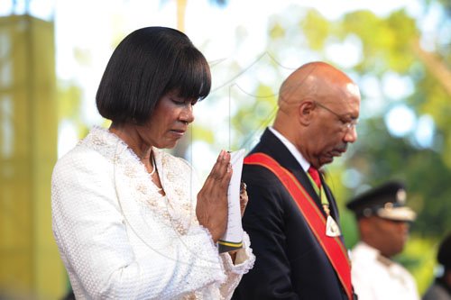 Ricardo Makyn/Staff Photographer
Swearing -In Ceremony for Prime Minister the Hon Portia Simspon-Miller at Kings House on Thursday 5.1.2012