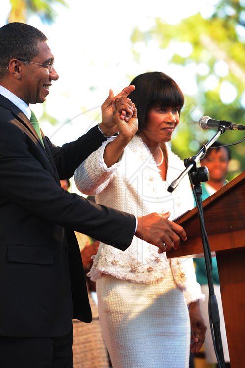 Ricardo Makyn/Staff Photographer
Swearing -In Ceremony for Prime Minister the Hon Portia Simspon-Miller at Kings House on Thursday 5.1.2012