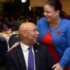 Jermaine Barnaby/Photographer
Senator Sandrea Falconer (right) Minister without Portfolio in the Office of the Prime Minister with responsibility for Information and Gender Affairs and His Excellency, Governor-General Sir Patrick Allen at the  annual National Leadership Prayer Breakfast at the  Jamaica Pegasus Hotel in New Kingston on Thursday, January 21, 2016.
