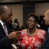 Jermaine Barnaby/Photographer
Dr. Carl Williams (left) Commissioner of Police making a point to Director of Public Prosecutions, Paula Llewellyn (center) and Major General Antony Bertram Anderson Chief of Defence Staff  annual National Leadership Prayer Breakfast at the  Jamaica Pegasus Hotel in New Kingston on Thursday, January 21, 2016.