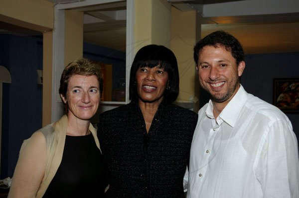 Winston Sill / Freelance Photographer
The Portia Simpson-Miller Foundation annual Scholarship Award Fundraising Party, held at Norbrook Drive, on Friday night November 16, 2012. Here are Paola Amadei (left); EU Ambassador; Prime Minister Portia Simpson-Miller (centre); and Jorge Garzan (right).