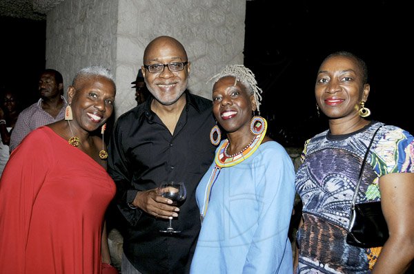 Winston Sill / Freelance Photographer
Pulse International Limited annual Christmas Eve Party, held at Villa Ronai, Old Stony Hill Road on Monday night December 24, 2012. Here are Prof. Carolyn Cooper (left);  Kingsley Cooper (second left); Prof. Donnette Cooper (second right); and Ronke Oyewumi (right).