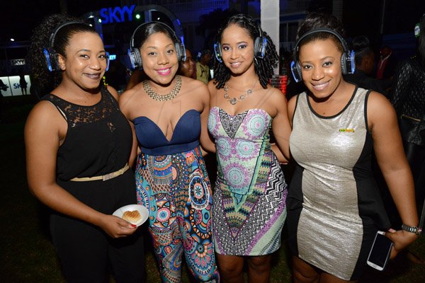 Rudolph Brown/Photographer
From left are  Rochelle Rowe, Jodi-Ann Mullings, Latoya Douglas and Racquel Watson at Quiet party at Devon House on Friday, December 11, 2015