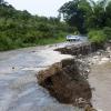 Ian Allen/Photographer
Section of the Dover Castle main road in St.Catherine that was washed away last night.