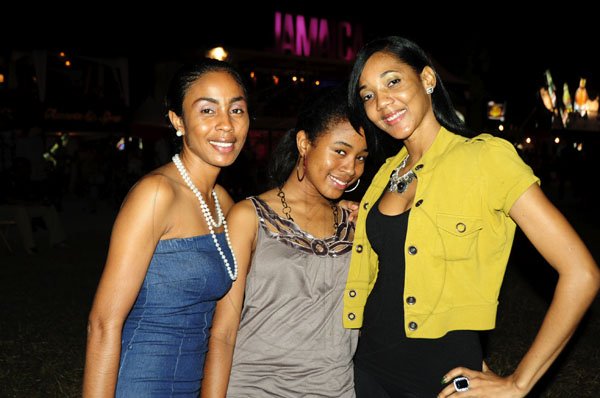 Sheena Gayle/Gleaner Writer
From left, Monique Nesbeth, Sumai Gordon and Nikeshia Clarke could not miss out on the fun at Reggae Sumfest in Montego Bay.