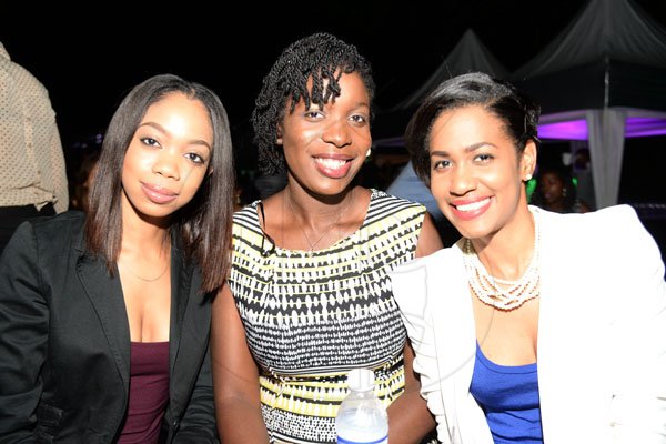 Jermaine Barnaby/ Freelance PhotographerSchnel Francis (left) of Heal In Motion, Kendra Johnson (center) and Camille Campbell both of ATL at the  RJRGLEANER CLIENT APPRECIATION AWARDS at the Sunken Gardens at Hope Botanical Gardens on Thursday, June 22, 2017.