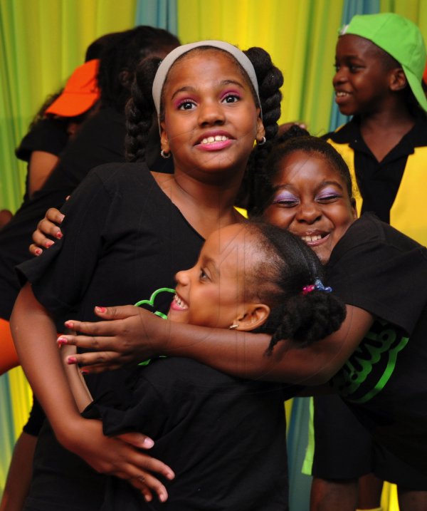 Ricardo Makyn/Staff Photographer
Members of the G.E.M Pantomime group performing at the Sagicor annual GSAT awards ceremony at the Knutsford Court Hotel on Thursday 23.8.2012