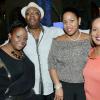Rudolph Brown/Photographer
Loven McCook pose with from left Simone Witter, Alicia Taylor and Katrine Neil at the Sagicor Christmas party at the Famous Night Club, in Portmore on Saturday, December 7, 2013