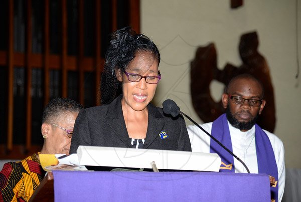 Jermaine Barnaby/Photographer
Michael Shaw thanksgiving service at the Webster Memorial United Church along Half Way Tree road on Thursday October 22, 2015.