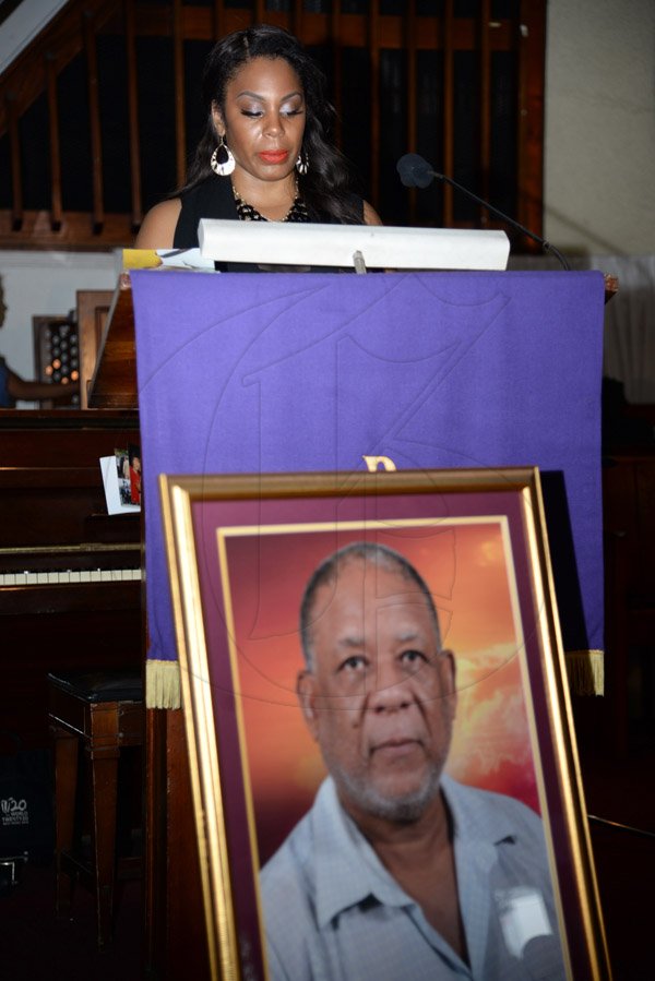 Jermaine Barnaby/Photographer
Michael Shaw thanksgiving service at the Webster Memorial United Church along Half Way Tree road on Thursday October 22, 2015.