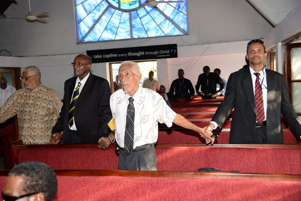 Jermaine Barnaby/Photographer
Michael Shaw thanksgiving service at the Webster Memorial United Church along Half Way Tree road on Thursday October 22, 2015.