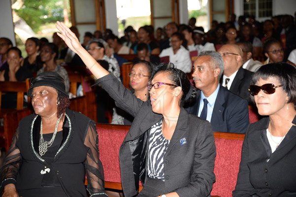 Jermaine Barnaby/Photographer
Michael Shaw thanksgiving service at the Webster Memorial United Church along Half Way Tree road on Thursday October 22, 2015.