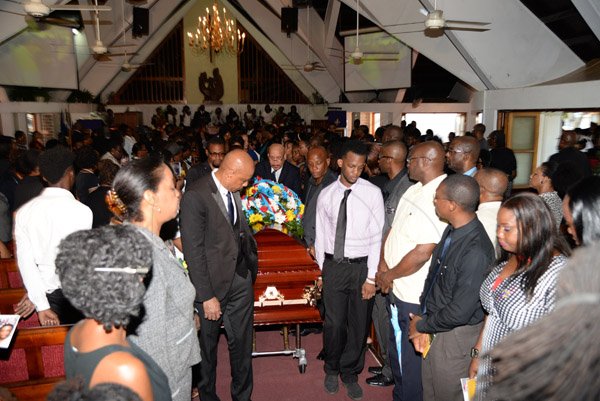 Jermaine Barnaby/Photographer
Michael Shaw thanksgiving service at the Webster Memorial United Church along Half Way Tree road on Thursday October 22, 2015.