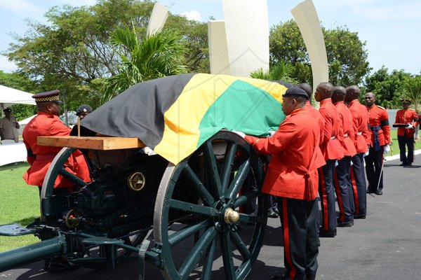 Rudolph Brown/Photographer
Sir Howard Cooke State funeral at the Holy Trinity Cathedral on Friday, August 8, 2014