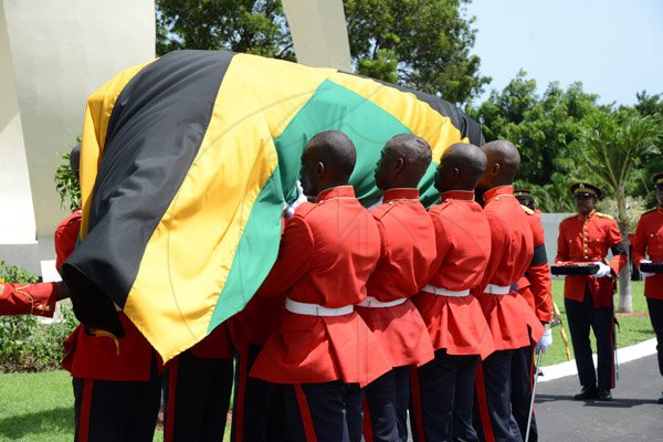 Rudolph Brown/Photographer
Sir Howard Cooke State funeral at the Holy Trinity Cathedral on Friday, August 8, 2014