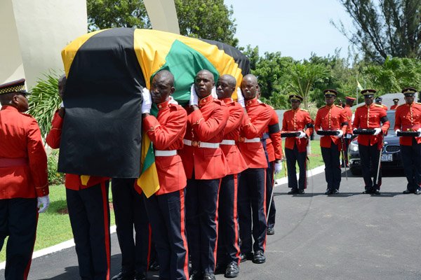 Rudolph Brown/Photographer
Sir Howard Cooke State funeral at the Holy Trinity Cathedral on Friday, August 8, 2014