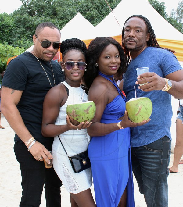 Ashley Anguin photo<\n>Enjoying the vibe (and some cool coconut water) are (from left) Patrick Fuller, Keisha Fuller, Samantha Broomfield and Rohan McKenzie.<\n> *** Local Caption *** @Normal:Enjoying the vibe (and some cool coconut water) are (from left) Patrick Fuller, Keisha Fuller, Samantha Broomfield and Rohan McKenzie.