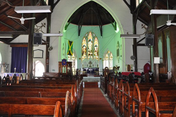 Jermaine Barnaby/Photographer
An inside view of the Parish church of St Ann's Bay during a tour of parish capital, St Ann's Bay on Saturday March 21, 2014.