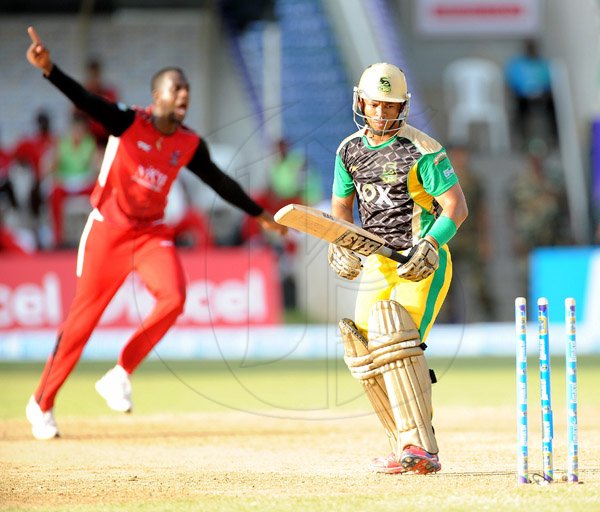 Ian Allen/Staff Photographer
Jamaica Tallawahs versus Trinidad Redsteel in CPL T/20 cricket at Sabina Park on Sunday.