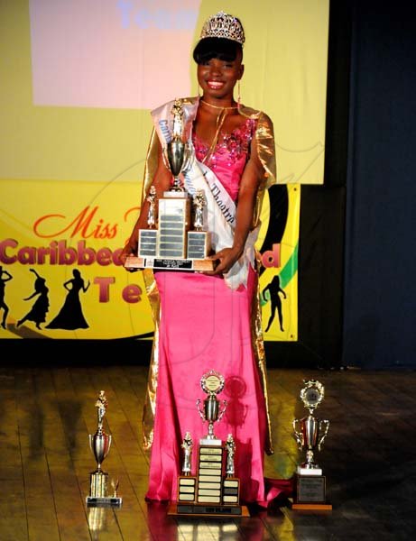 Winston Sill/Freelance Photographer
Miss Jamaica Caribbean Talented Teen 2013 show and coronation, held at Louise Bennett Garden Theatre, Hope Road on Sunday night September 1, 2013. Here is Josselle Fisher, the winner.