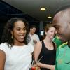 Rudolph Brown/ Photographer
Tamii Brown chat with Nikita Miller at a welcome reception hosted by XOX for members of the Jamaica Tallawahs cricket team at the Pegasus on Wednesday, August 14, 2013