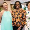*** Local Caption *** @Normal:Past Chairs of the Women's Leadership Initiative from left:  Eva Lewis, Marcia Erskine and Sharon Lake share their beautiful smiles with our lens.<\n>